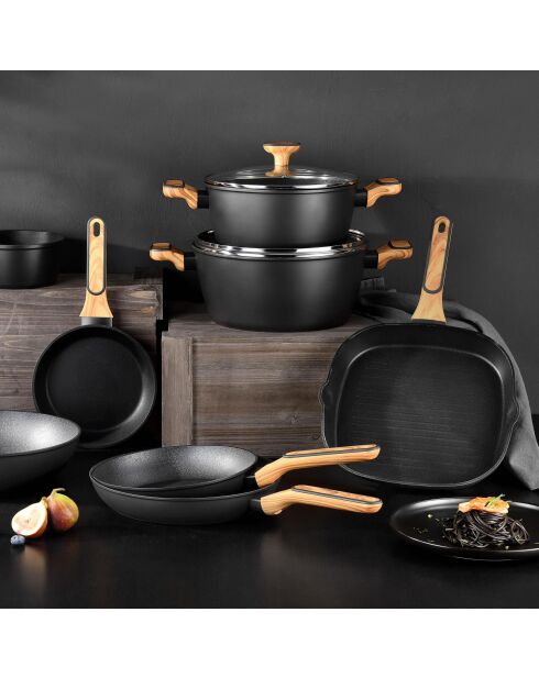 Kookpot met zwart deksel - D. 20x9,5 cm