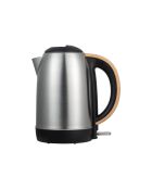 Hervidor eléctrico plateado/negro/marrón de 2200 W, 1.7 L