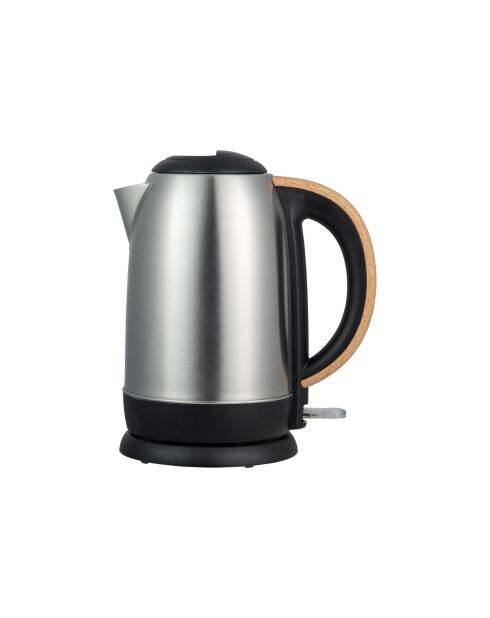 Hervidor eléctrico plateado/negro/marrón de 2200 W, 1.7 L