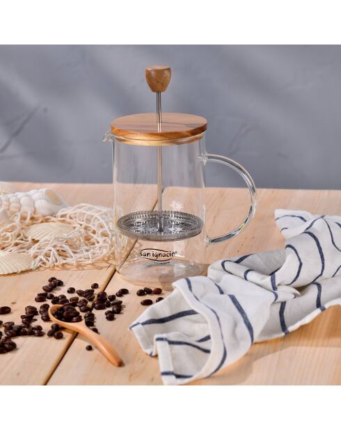 Cafetière à piston Noia San Ignacio transparente - D. 15,8x10x18,8cm