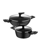 Set van 2 ovenschotels met zwarte deksels