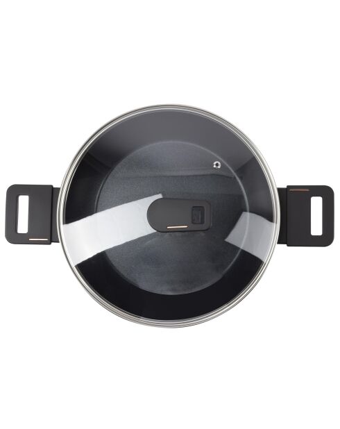 Set van 2 ovenschotels met zwarte deksels