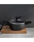 Set van 2 ovenschotels met zwarte deksels