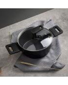 Set van 2 ovenschotels met zwarte deksels