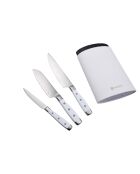 Lot de 3 Couteaux avec un support blancs