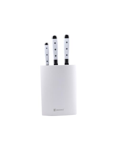 Lot de 3 Couteaux avec un support blancs