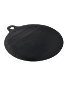 Zwarte ronde kookmatbeschermer voor inductiekookplaat - D. 22x22x0,4cm