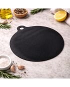 Zwarte ronde kookmatbeschermer voor inductiekookplaat - D. 22x22x0,4cm