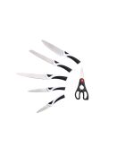 Lot de 5 Couteaux et ciseaux Kyoto argentés/ noirs/ blancs