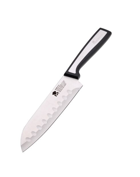 Couteau santoku tranchant MasterPro argenté - D. 17,5cm