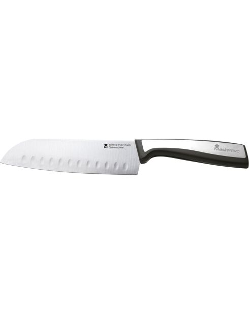 Couteau santoku tranchant MasterPro argenté - D. 17,5cm