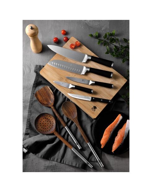 Lot de 6 Couteaux à steak avec lame noirs - D. 11,25 cm