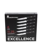 Lot de 6 Couteaux à steak avec lame noirs - D. 11,25 cm