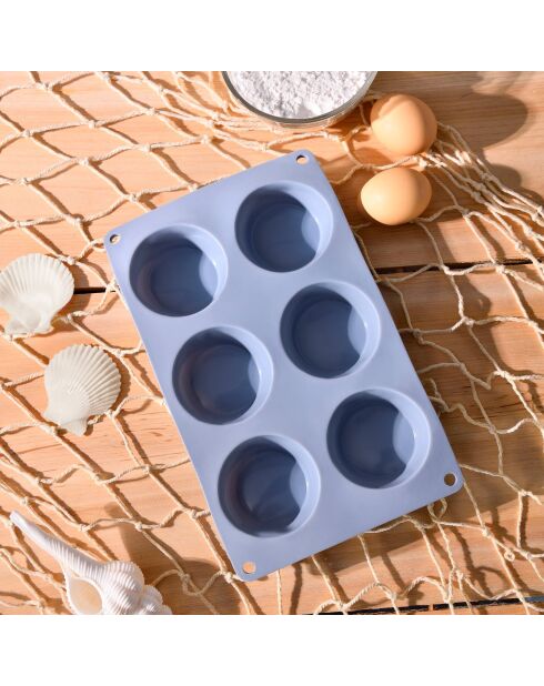 Noia San Ignacio Muffinförmchen, blau, Durchmesser 26,8 x 16,5 x 3 cm, 6 Stück