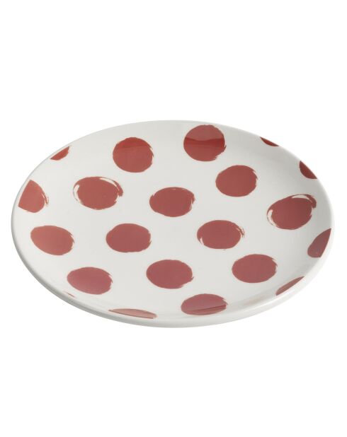 Weiß/rotes Tafelservice - 12 Stück