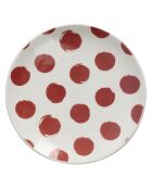 Weiß/rotes Tafelservice - 12 Stück