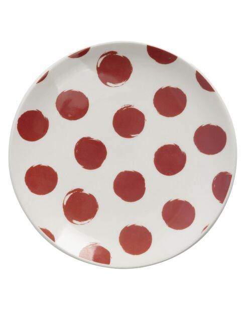 Weiß/rotes Tafelservice - 12 Stück