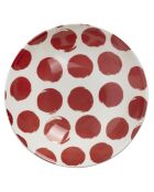 Weiß/rotes Tafelservice - 12 Stück
