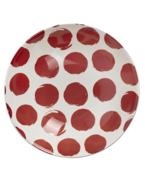 Weiß/rotes Tafelservice - 12 Stück