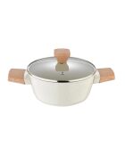 Cazuela con tapa blanca - D. 20 cm