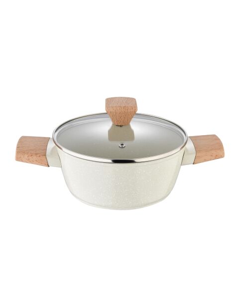 Cazuela con tapa blanca - D. 20 cm