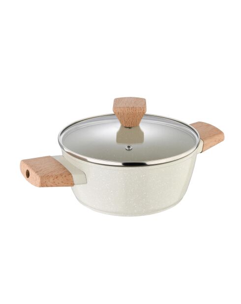 Cazuela con tapa blanca - D. 20 cm