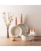 Cazuela con tapa blanca - D. 20 cm