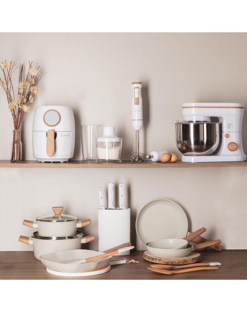 Cazuela con tapa blanca - D. 20 cm