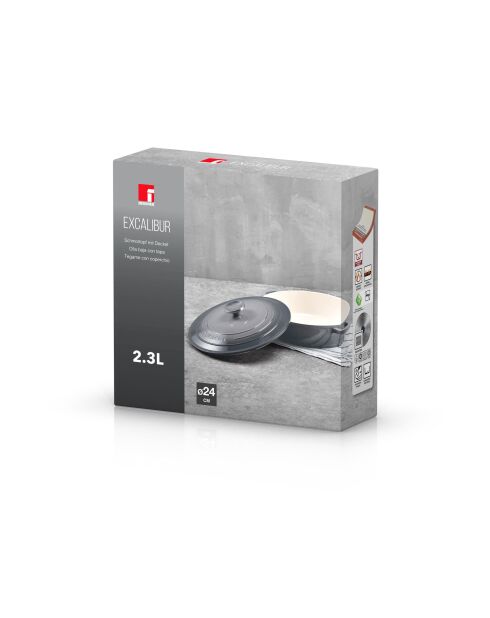 Set van 2 grijze stoofpotten