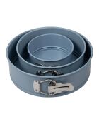 Set mit 3 blauen runden Kuchenformen von Noia San Ignacio