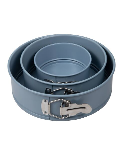 Set mit 3 blauen runden Kuchenformen von Noia San Ignacio