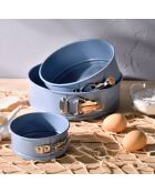 Set mit 3 blauen runden Kuchenformen von Noia San Ignacio