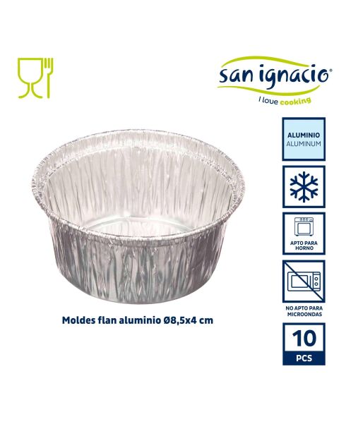 Set mit 10 verchromten Tortenformen