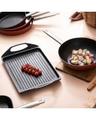 MasterPro schwarze Induktionsgrillplatte - D. 34x26 cm