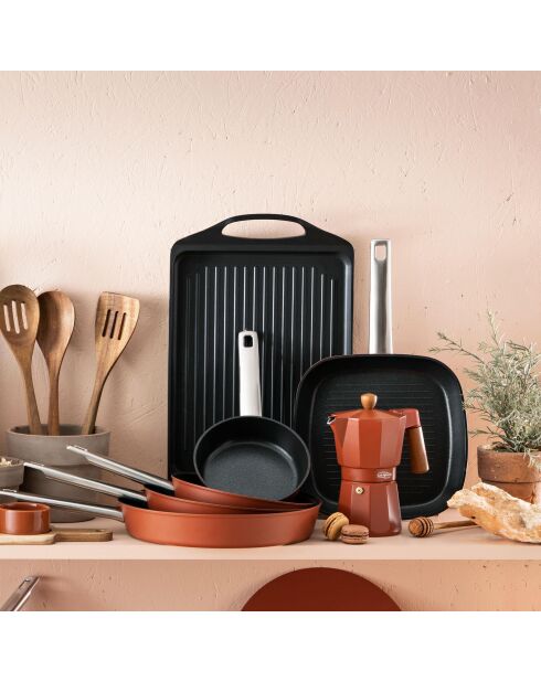 MasterPro schwarze Induktionsgrillplatte - D. 34x26 cm