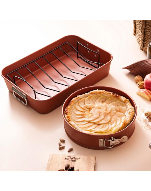 Orangefarbene Grillschale - D.40x28x8 cm