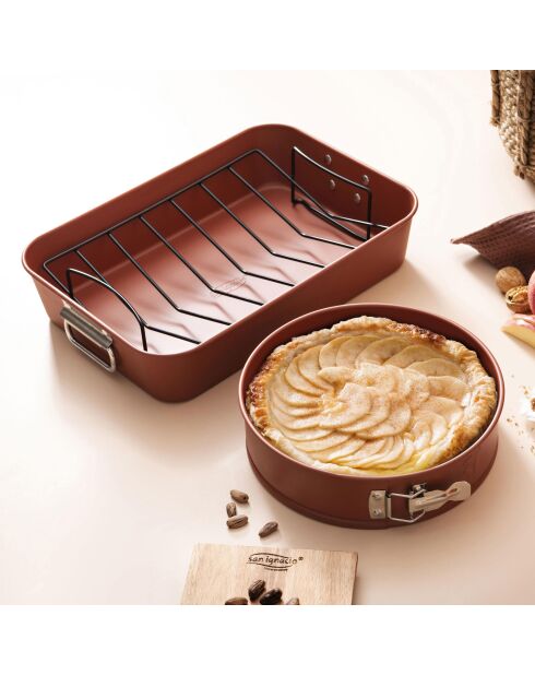 Orangefarbene Grillschale - D.40x28x8 cm