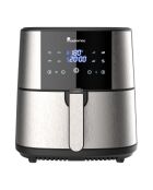 Olievrije airfryer 1800 W 6 L zwart, zilver