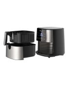 Olievrije airfryer 1800 W 6 L zwart, zilver