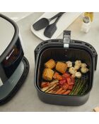 Olievrije airfryer 1800 W 6 L zwart, zilver