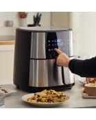 Olievrije airfryer 1800 W 6 L zwart, zilver