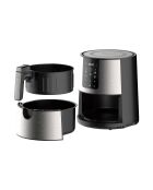 Lot de Friteuse à air Rocket sans huile et 1500 W 3,6 L noire /argentée