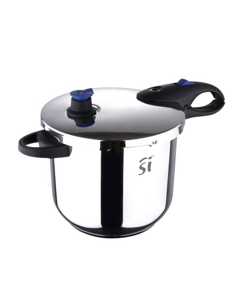 Olla a presión de 9 litros apta para inducción cromada - D. 24 x 24 cm