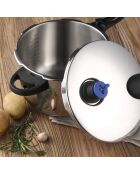 Olla a presión de 9 litros apta para inducción cromada - D. 24 x 24 cm