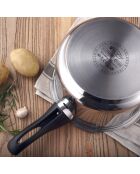 Olla a presión de 9 litros apta para inducción cromada - D. 24 x 24 cm