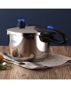 Olla a presión de 9 litros apta para inducción cromada - D. 24 x 24 cm