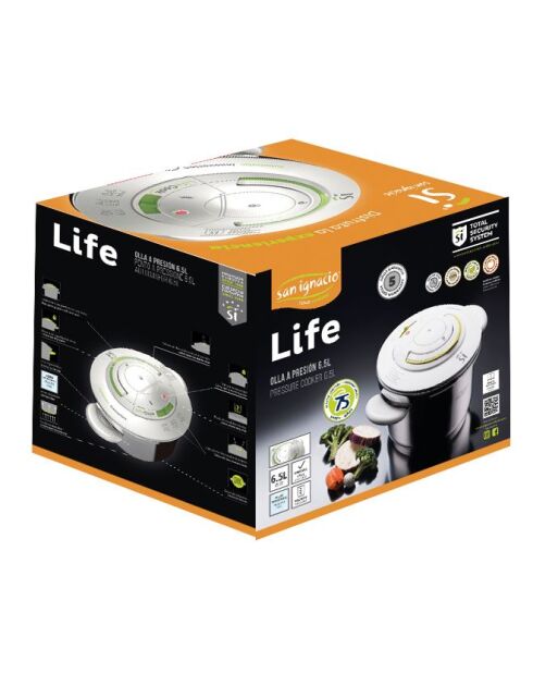 Pentola a pressione cromata Lifecook 6,5 l - D. 22 cm