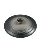 Grijze lage pot van 2,3 liter met deksel - D. 24 x 6,5 cm