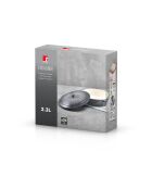 Grijze lage pot van 2,3 liter met deksel - D. 24 x 6,5 cm