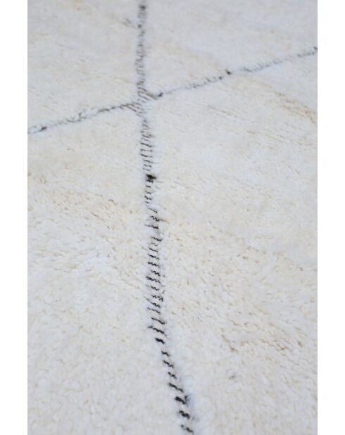 Beni Ouarain tapijt tijdloos zwart en wit collectie - 150x100cm